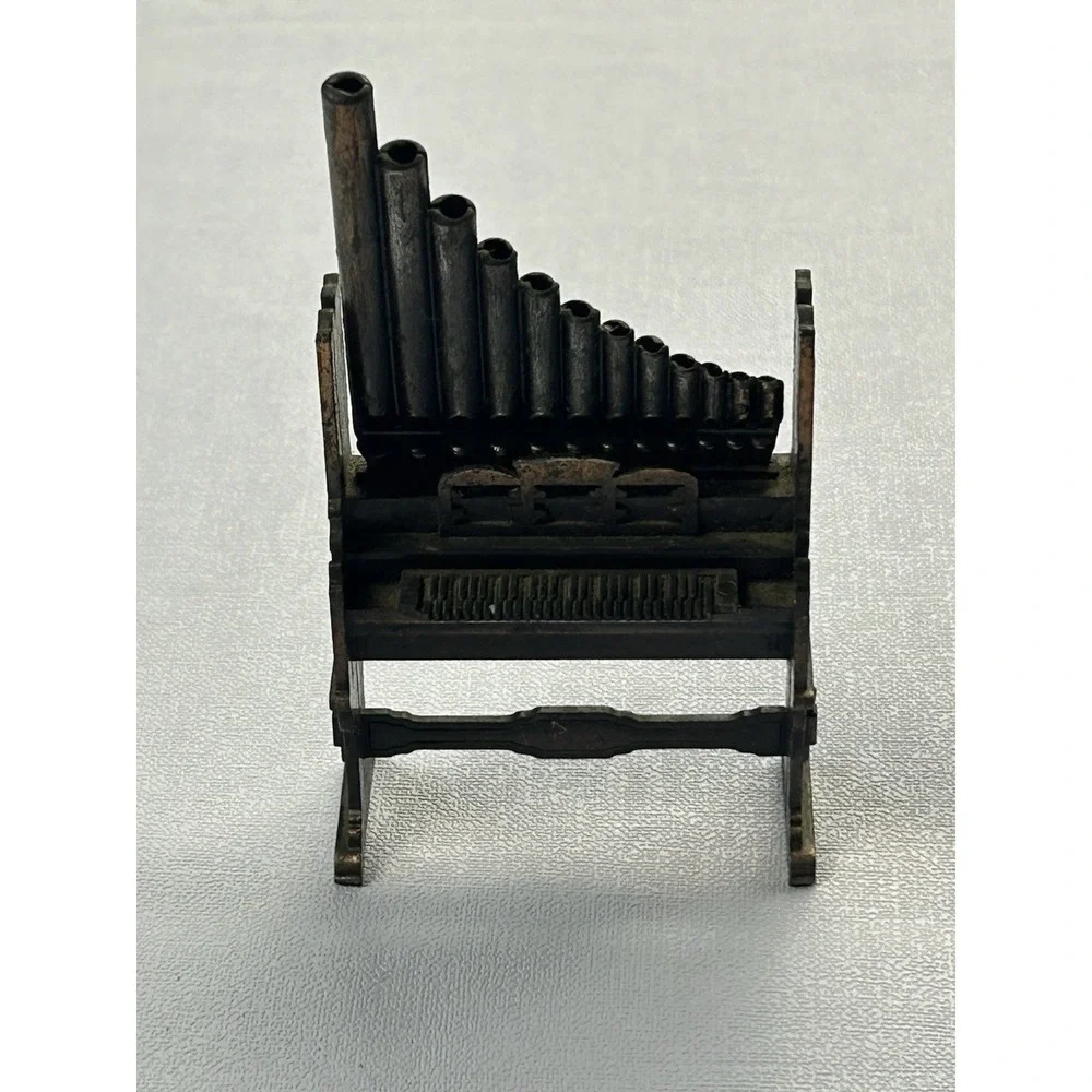 Vintage Mini Pipe Organ Music Box Metal Pan Flute‎ Hong Kong Mechanical